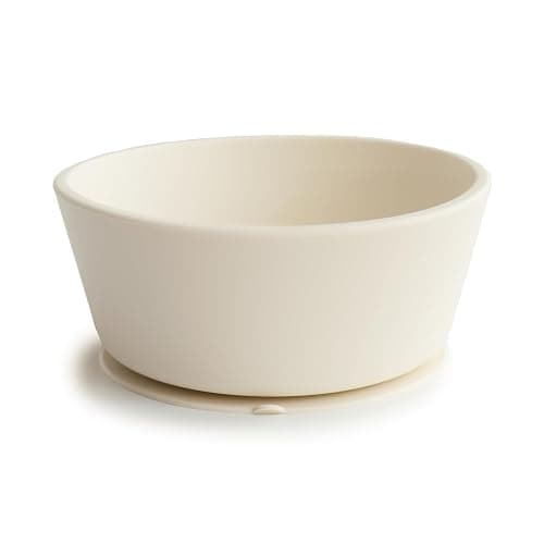 mushie Silicone Suction Bowl | BPA-Free Non-Slip Design (Ivory) - Image 1
