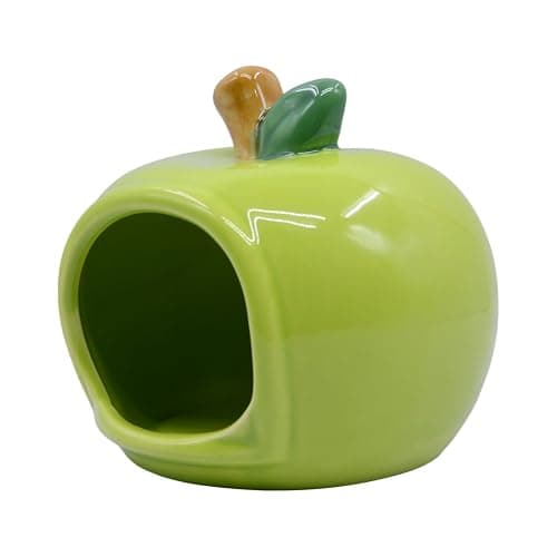 PENCK Cute Ceramic Hamster Hideout Habitats Syrian Dwarf Hamster Hide Hideaway House Cozy Bed Mini Chinchilla Gerbils Mice Hut Small Animals Sand Bath Cave Cage Accessories (Green) thumbnail 6