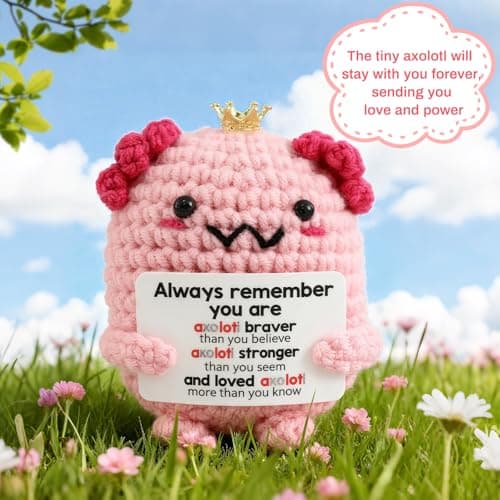 Birthday Gifts for Teen Girls, Women, Her, Unique Happy Birthday Gift Baskets for Best Friend, Daughter, Sister, Granddaughter, Cute Axolotl Crochet Ideal Gift Set 9pcs thumbnail 4
