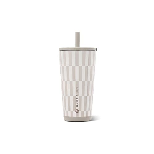 HydroJug Everyday Tumbler 20 oz, Ceramic-Lined Straw Cup, Latte | Vacuum insulated stainless steel, flexible straw, soft-touch lid, spill-free, cup holder fit, BPA-free, hot & cold drinks - Image 1