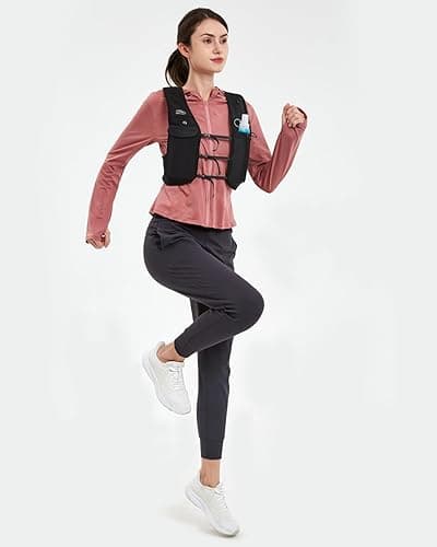 Zelvot Running Vest for Women Men, USA Original Patent, Adjustable Chest Straps Running Hydration Vest with 500ml Soft Flask, Breathable Reflective Hydration Backpack for Marathon - Black - XS-S thumbnail 7