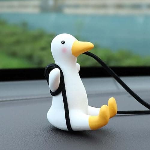 Cute Swinging Duck Car Hanging Ornament,Rear View Mirror Hanging Accessories,Funny Car Interior Decor Gifts for Women Men thumbnail 4