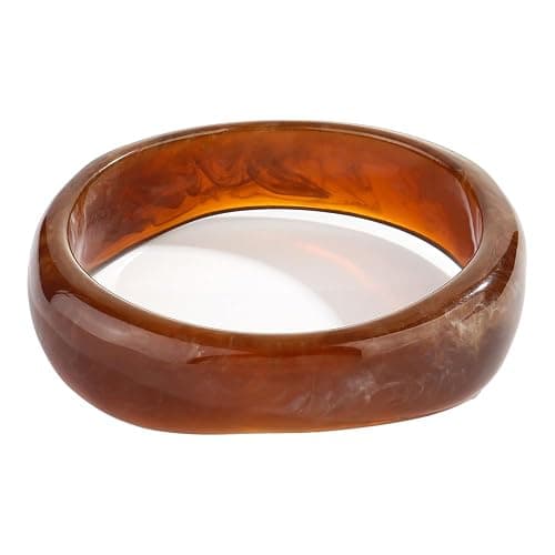 HUAYUNFANG Chunky Acrylic Bangles Bracelets For Women Geometric Acrylic Resin Acetate Mottled Wide Bangle Bracelet Statement Colorful Bangles for Party - Image 1