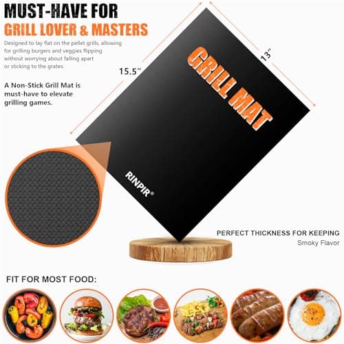 RINPIR 31pcs Stainless Steel BBQ Grill Accessories Set for Men Dad, Heavy Duty Grilling Tools for Outdoor Camping, BBQ Utensils Kit with Mats, Grill Brush in Carrying Bag Brown - Brown thumbnail 3