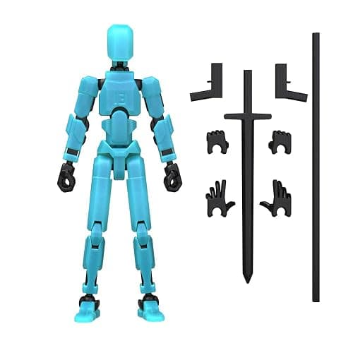 MerryXD T13 3D Action Figure,Assembly Completed Dummy Nova Titan Lucky 13 Action Figure 3D Printed Multi-Jointed Movable Toy Grow in The Dark Blue thumbnail 2