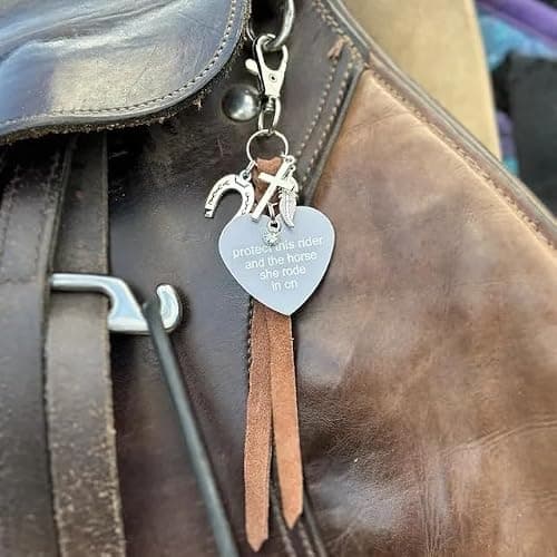 Protect This Rider and The Horse She Rode in On-Saddle Charm, Saddle Heart Charm, Equestrian Riding Gift,Horse Lovers Gifts thumbnail 6