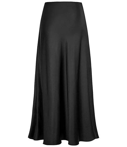 VividMosaic 2025 Satin High Waisted Maxi Skirt Silk A-Line Spring Summer Casual Long Skirts for Women thumbnail 8
