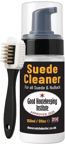 Suede & Nubuck Cleaner Foam 150ml for Shoes, Boots, Sandals, Trainers | Clean & Protect Dirt & Stains | Includes 3 Sided Suede Brush & Cleaning Cloth - Image 1