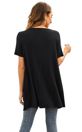 Veryoung Floral Short Sleeve Cardigans for Women Casual Drape Open Front Lightweight Summer Cardigan with Pocket High Low Hem thumbnail 3