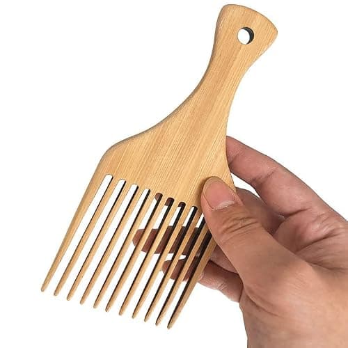 LZZEM 2Pcs Wide Tooth Wooden Comb Set Natural Sandalwood Afro Pick Comb for Gentle Detangling Anti-Static & Scalp Massage Eco-Friendly for Curly Wavy Thick or Straight Hair, Women & Girls thumbnail 7