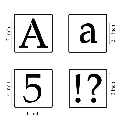 3 Inch Alphabet Letter Stencils for Painting - 70 Pack Letter and Number Stencil Templates with Signs for Painting on Wood, Reusable Letters and Numbers Stencils for Chalkboard Wood Signs & Wall Art thumbnail 2
