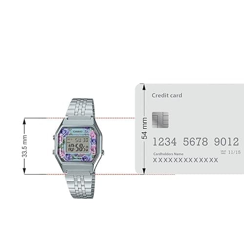 Casio Women Digital Watch with Stainless Steel Bracelet La680Wa-1B thumbnail 7