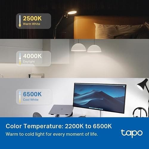 Tapo TP-Link Smart Light Bulbs, 1100 Lumens High Brightness (75W Equivalent), Matter-Certified, 16M Colors WiFi Light Bulb, Dimmable, Works w/Siri, Alexa & Google Home, A19 E26, L535E(4-Pack) thumbnail 7