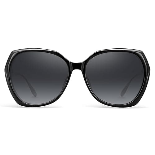 MOLSTA Trendy Oversized Polarized Sunglasses for Women Large Black Driving Sun Glasses Crastal Elements Designer Shades thumbnail 2