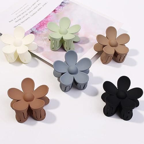 ZSPERKLA 6pcs Flower Hair Clips, Acrylic Hair Clips, Large Claw Hair Clips, Non-slip, Matte, Jaw Clips Hair Styling Accessories for Women Girls thumbnail 4
