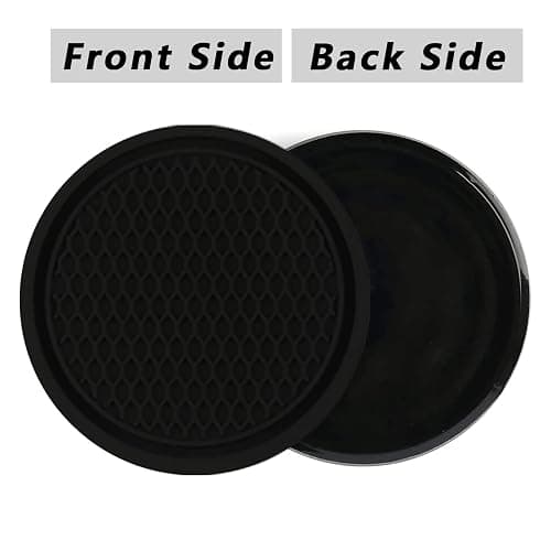 ZSDY Car Cup Coaster, 4PCS Universal Auto Non-Slip Cup Holder Embedded in Ornaments Silicone Coaster, Car Interior Accessories Sets, Black thumbnail 6