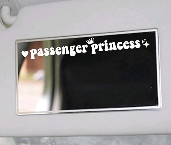 Passenger Princess Sticker Funny Car Stickers Decal Truck Car Accessories for Rearview Mirror Window JDM Vinyl Letter Decals for Men Women Girls Cute Queen - White - Image 1