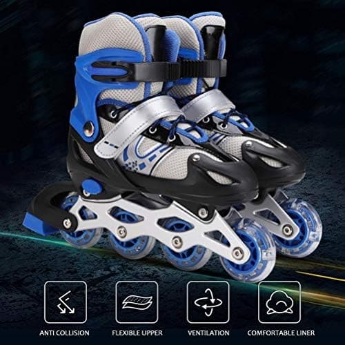 Tianbi 3 in 1 Roller Skates Kids & Adults Adjustable Size S, M Blue, Pink Unisex Kids, Youth, Adults thumbnail 2