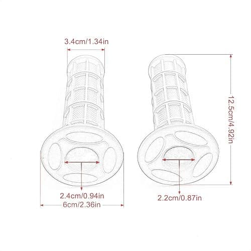 Worldmotop Motorcycle Handlebar Grips Non-Slip Soft Rubber Grips Handlebar with 7/8" 22mm 24mm Replacement for All Off Road ATV Dirt Bike, Bike Handle Grips(Black) thumbnail 5