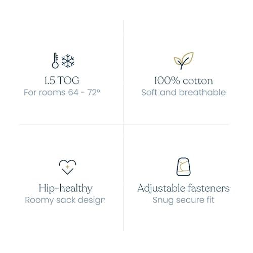 HALO 100% Cotton Sleepsack Swaddle, 3-Way Adjustable Wearable Blanket, TOG 1.5, Leaves, Newborn, 0-3 Months thumbnail 7