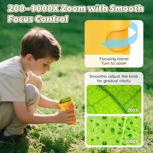 Microscope for Kids - 1000X Portable Pocket Kids Microscope thumbnail 3