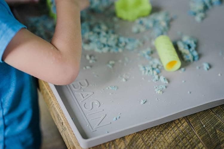 BASIN - Under Sink Mats for Kitchen Waterproof - The Original Silicone Under Sink Liner Drip Tray - Designed in USA - Sink Cabinet Protector for Water Drips, Leaks, Spills - 28"x22" Taupe thumbnail 7