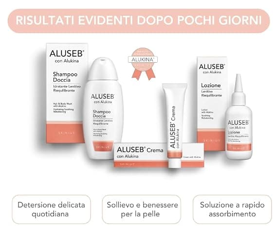 Skinius Aluseb - Detergente Shampoo Doccia per gli Inestetismi della Dermatite Seborroica con Alukina - Ideale per la Detersione di Viso, Corpo e Capelli - 125ml - Shampoo Doccia thumbnail 8
