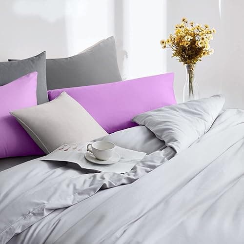 FLXXIE Microfiber King Size Pillow Cases 2 Pack, Soft Pillowcases with Envelope Closure, Wrinkle, Fade and Stain Resistant Pillow Covers, 20x36, Light Purple thumbnail 7