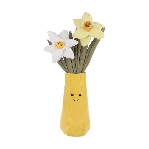Apricot Lamb Potted Flower Daffodil Narcissus Vase Plant Stuffed Animals - Image 1