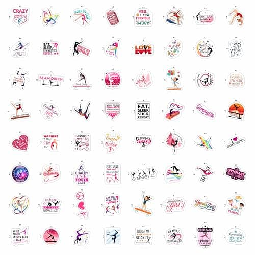 100Pcs Gymnastics Stickers for Girls for Water Bottle, Phone, Laptop - Gymnastics Party Supplies & Gifts - Sport Girl Stickers - Gift for Women & Men thumbnail 3