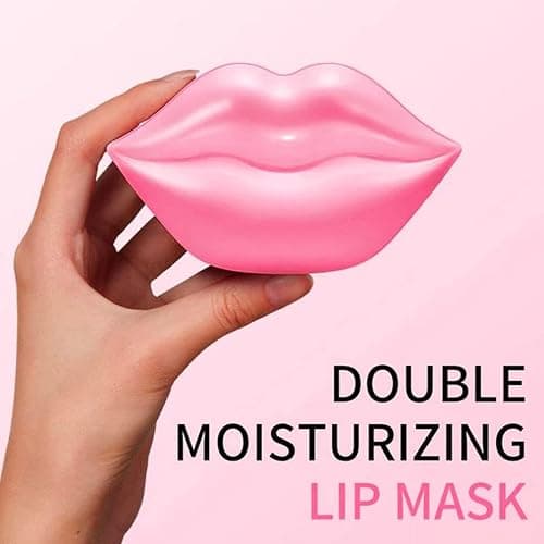 20Pcs Moisturizing/Plumping Lip Mask, Restores Moisture Mask for Dry Lips and Lines Overnight Care, Gel Treatment Masks ​ (Pink) - Pink thumbnail 5