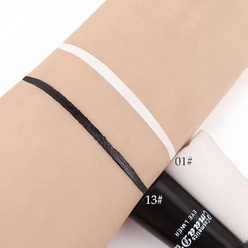 evpct 2Pcs White Black Liquid Eyeliner Set Waterproof White Eye Liners for Women Eyes Wing Eyeliner Stamps Shapes Colored Eyeliner delineador de ojos a prueba de agua contra el agua blanco para ojos - 2 Count (Pack of 1) - 2Pcs Set01- Black & White Matte thumbnail 6
