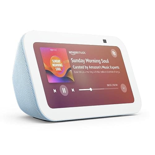 Echo Show 5 (Newest gen) I Smart display and alarm clock with clearer sound I Cloud blue - Image 1