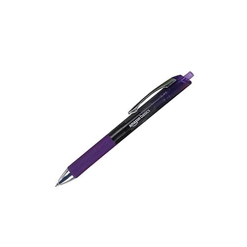 Amazon Basics Retractable Gel Pens, Fine Point 0.7mm, Smooth Writing, Assorted Colors, 12-Pack thumbnail 3