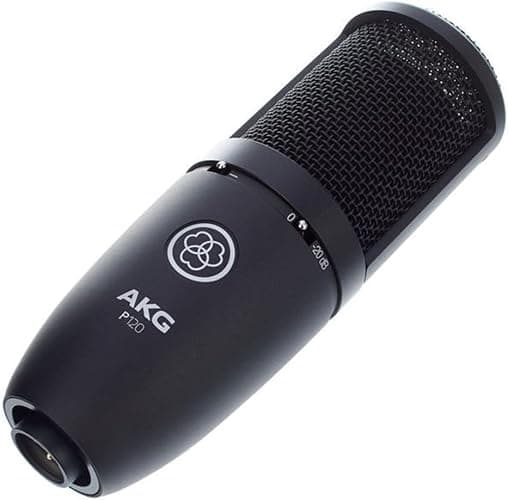 AKG Pro Audio P120 - Affordable 2/3-Inch Diaphragm Condenser Microphone for Clear Vocals & Instruments. Studio Recording or Live. XLR Connector. Black thumbnail 8