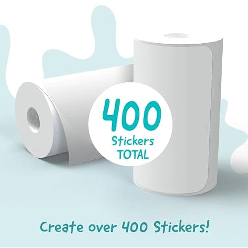 Hello Blink Sticker Maker Refill Pack – 10 Rolls: 5 Round, 5 Square – Makes 400 Custom Stickers – Compatible with Hello Blink Printer (Sold Separately) – Fun for Kids Aged 8+, DIY Craft Projects thumbnail 4
