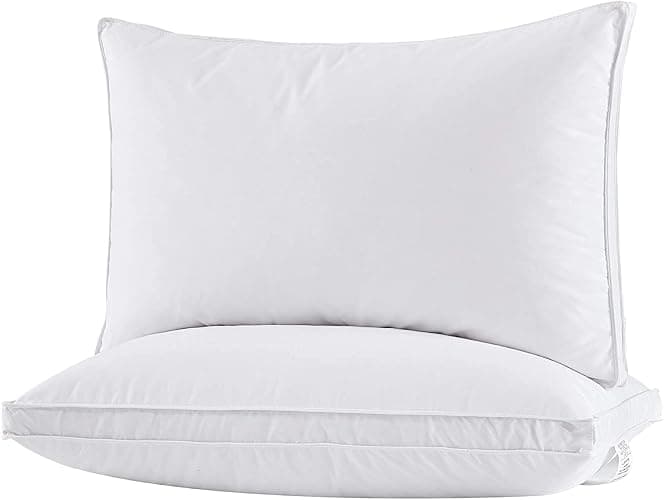 puredown® Goose Feather Down Pillows, Soft Gusseted Bed Pillows for Sleeping with 100% Cotton Shell, Set of 2, King Size thumbnail 3