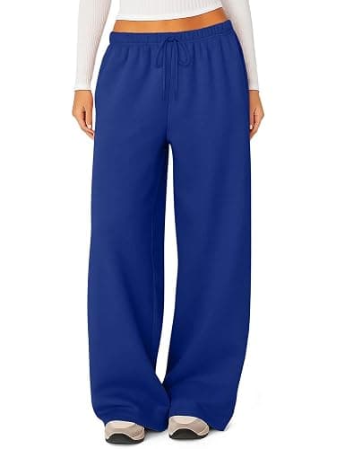 HeSaYep Women's Fleece Lined Sweatpants Winter Warm Wide Leg Sweat Pants Baggy Casual Pants with Pockets - Image 1