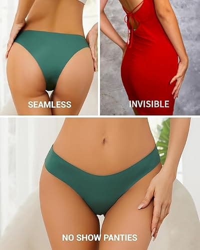 UGDUCK Cheeky Underwear for Women Seamless Underwear No Show Panties for Women Bikini Soft Stretch Briefs 6 Pack thumbnail 2