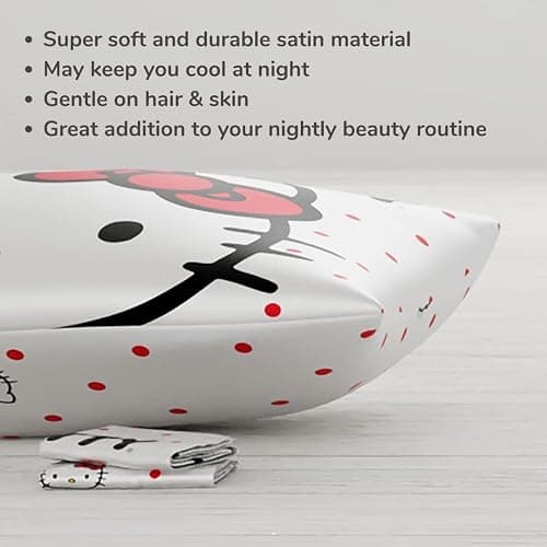 Hello Kitty Beauty Standard Beauty Silky Satin Standard Pillowcase Cover 20x30 for Hair and Skin, (Officially Licensed Product) thumbnail 5
