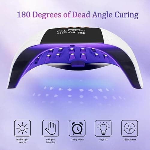 268W UV LED Nail Lamp, LKE Nail Dryer for Gel Polish, 4 Timers UV Nail Lamp Professional Nail Light, 57Pcs Lamp Beads and Automatic Sensor(White) thumbnail 2