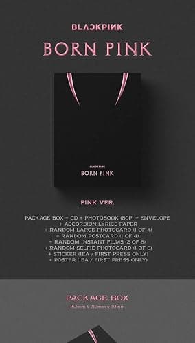 BLACKPINK BORN PINK 2nd Album BOX SET Version CD+Photobook+Accordion Lyrics Paper+Large Photocard+Postcard+Instant Film+Selfie Photocard+Tracking (PINK Version) thumbnail 2
