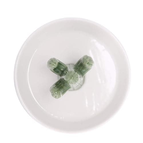 HOME SMILE Ceramic Cactus Ring Holder with Derorative White Dish for Jewelry,Christmas Birthday Gifts for Women thumbnail 5