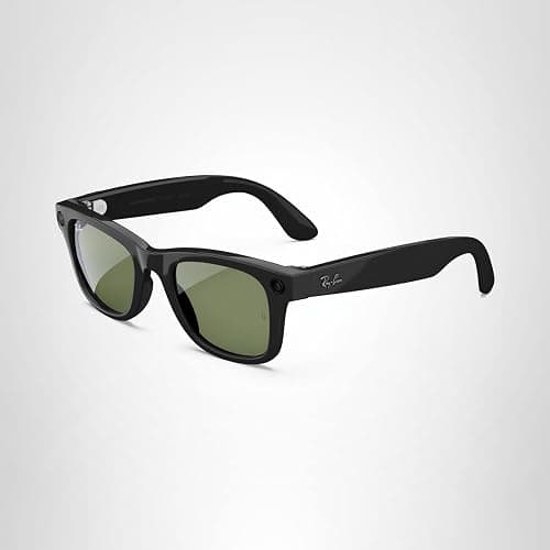 Ray-Ban Meta (Gen 1), Wayfarer, Large Shiny Black | Smart AI Glasses for Men, Women — 12 MP Camera, Open-Ear Speakers for Audio, Video Recording and Bluetooth — Green Lenses — Wearable Technology thumbnail 7