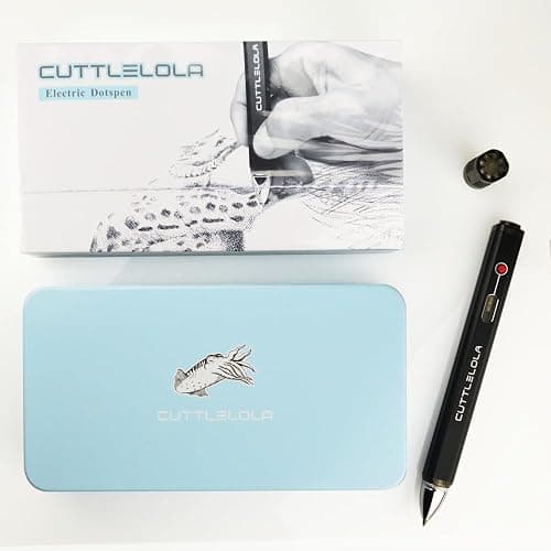 CUTTLELOLA Electric Dotspen II - the Black Knight, rechargeable pen for artists, hobbist, tatooist. Use Electric Pen for managa, sketching, stippling, pen and ink drawing,doodle etc. thumbnail 4
