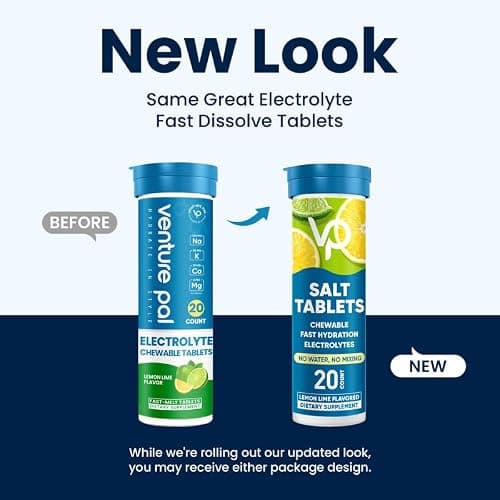 Venture Pal Chewable Electrolyte Tablets, 80 Count Fast-Dissolve Sugar-Free Stick Salt Tablets - Variety Pack for Rapid Hydration, Outdoor Running, Hiking, Sports | Keto & Vegan Friendly | 4 Pack thumbnail 9