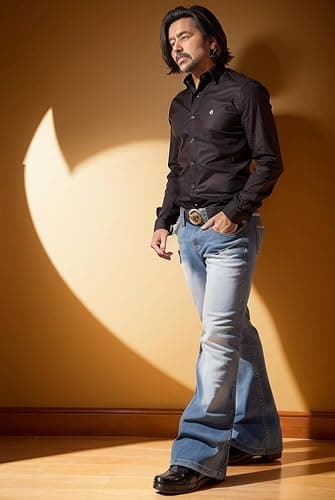Men's Vintage Bell Bottom Jeans 60s 70s Outfits for Men,Mens Bell Bottoms Disco Pants Flared Jeans thumbnail 3