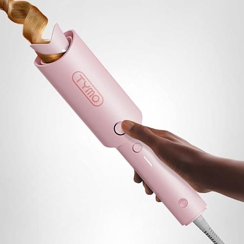 TYMO Automatic Rotating Curling Iron - TYMO CURLPRO Beach Waves Curling Wand, Portable Hair Curler, 500 Million Ionic, Dual Voltage & Lightweight for Travel, Ceramic Coating, 1 Inch, Pink thumbnail 8