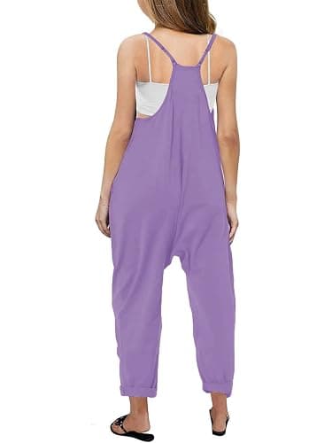 Bnycuml Girl's V Neck Sleeveless Jumpsuits Spaghetti Straps Harem Long Pants Rompers With Pockets (5-14 Years) thumbnail 2