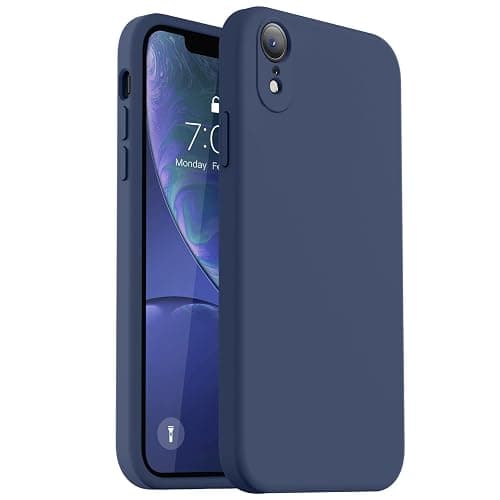 Vooii Compatible with iPhone XR Case, Upgraded Liquid Silicone with [Flat Edges] [Camera Protection] [Soft Anti-Scratch Microfiber Lining] Phone Case for iPhone 10 XR 6.1 inch - Navy Blue - Image 1